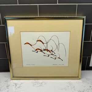 Vintage Gold Framed Art with Birds